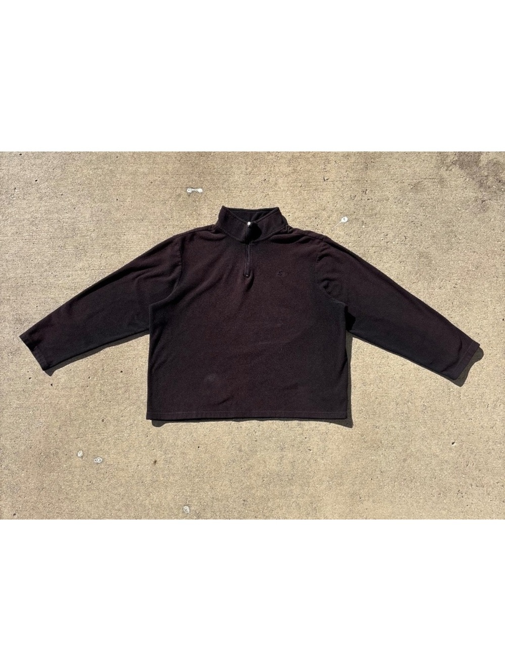 Vintage Y2K Starter Brand Faded Black Quarter Zip Fleece L